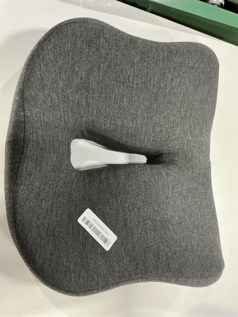 Condition photo showing As Is for Memory Foam Seat Chair Cushion for Relieves Back Sciatica Pain Tailbone Pain Coccyx Degenerating Disc Orthopedic Osteoarthritis Prostate Cushion Low Back Pain Cushion Hip Shaping (Dark Gray)