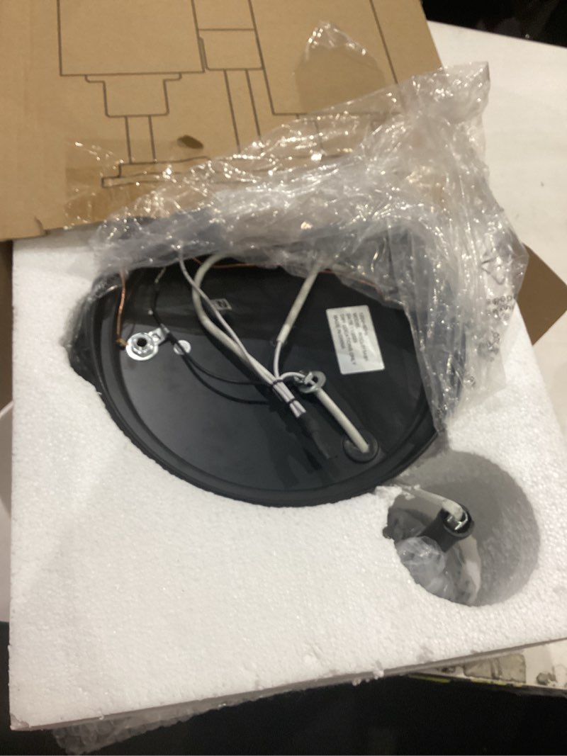 Condition photo showing Good Condition for rottogoon semi flush mount ceiling light, 3-light close to ceiling light fixtures, matte black kitchen light fixtures with clear glass shades, hallway light fixtures ceiling mount for foyer entryway matte black 1 9.5" x 13" (24cm x 33.8cm)