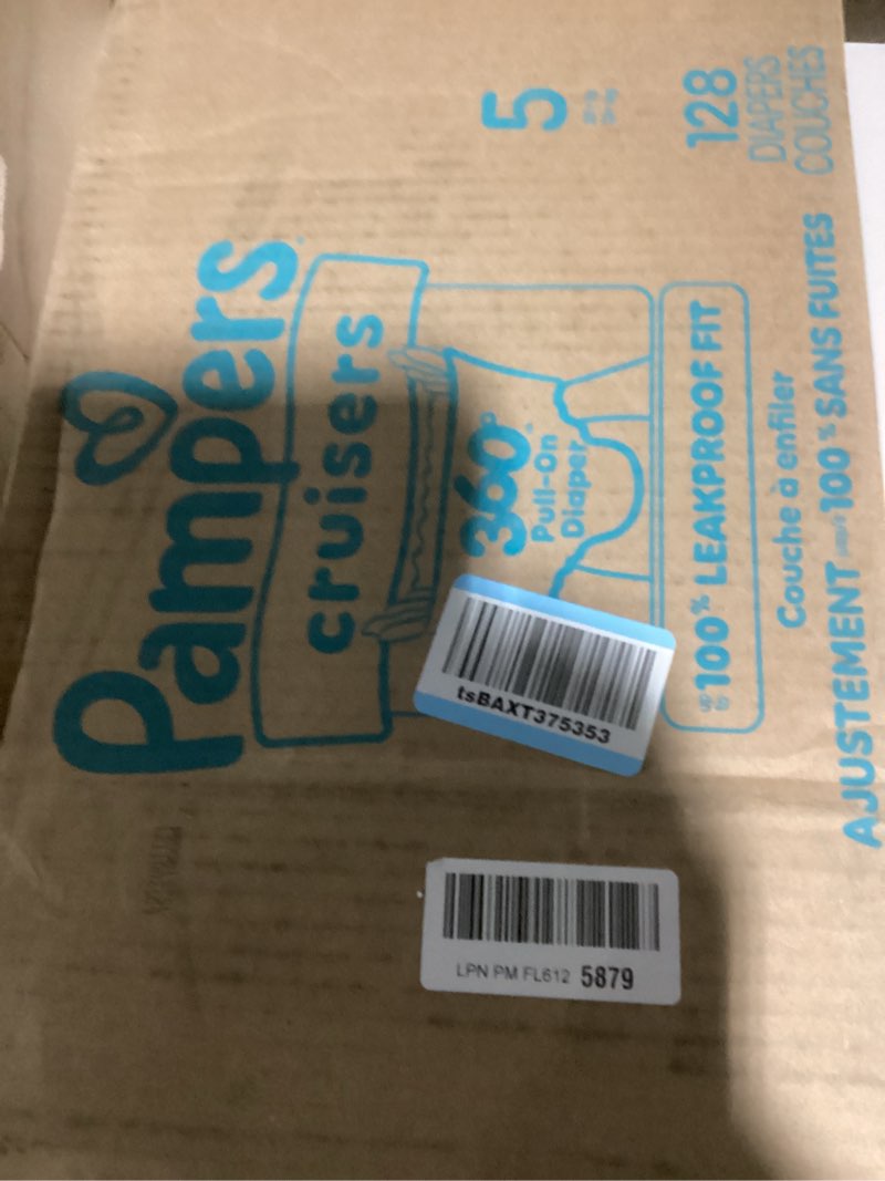 Condition photo showing Good Condition for pampers diapers - cruisers 360 - size 5, 128 count, babyproof up to 100% leakproof pull-on diaper size 5 128