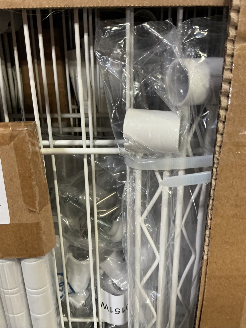 Condition photo showing New/Like New for ulif u13 medium over washer and dryer storage shelves, 6 tiers laundry room standing shelf with 2 hanger rods, space saver clothes drying rack, 57.8" w x 22" d x 77.4" h, white white u13 medium