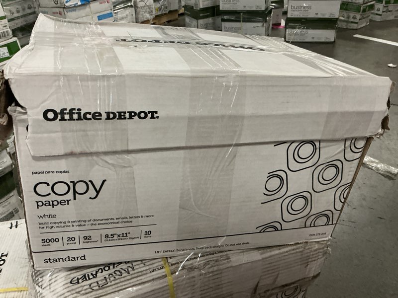 Condition photo showing Good Condition for office depot white copy paper, 8 1/2in. x 11in., 20 lb, 500 sheets per ream, case of 10 reams, 40402786