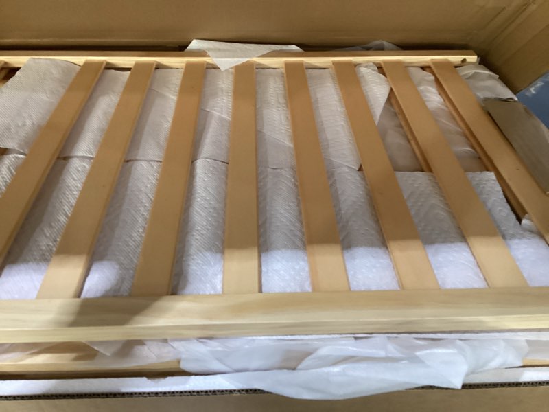 Condition photo showing New/Like New for Dream On Me 2-in-1 Folding Portable Compact Mini Baby Crib in Natural, GreenGuard Gold & JPMA, US Patented Flat Folding System, Locking Wheels, 1? Mattress Pad, Space-Saving Quick Fold Easy Storage