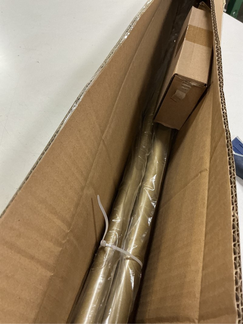 Condition photo showing New/Like New for Curved Shower Curtain Rod, TOPROD Round Shower Curtain Rod 48 to 72 Inches Adjustable, Rounded Bowed Stainless Steel Shower Rods for Bathroom, Bathtub, More Shower Space, Gold, Need to Drill