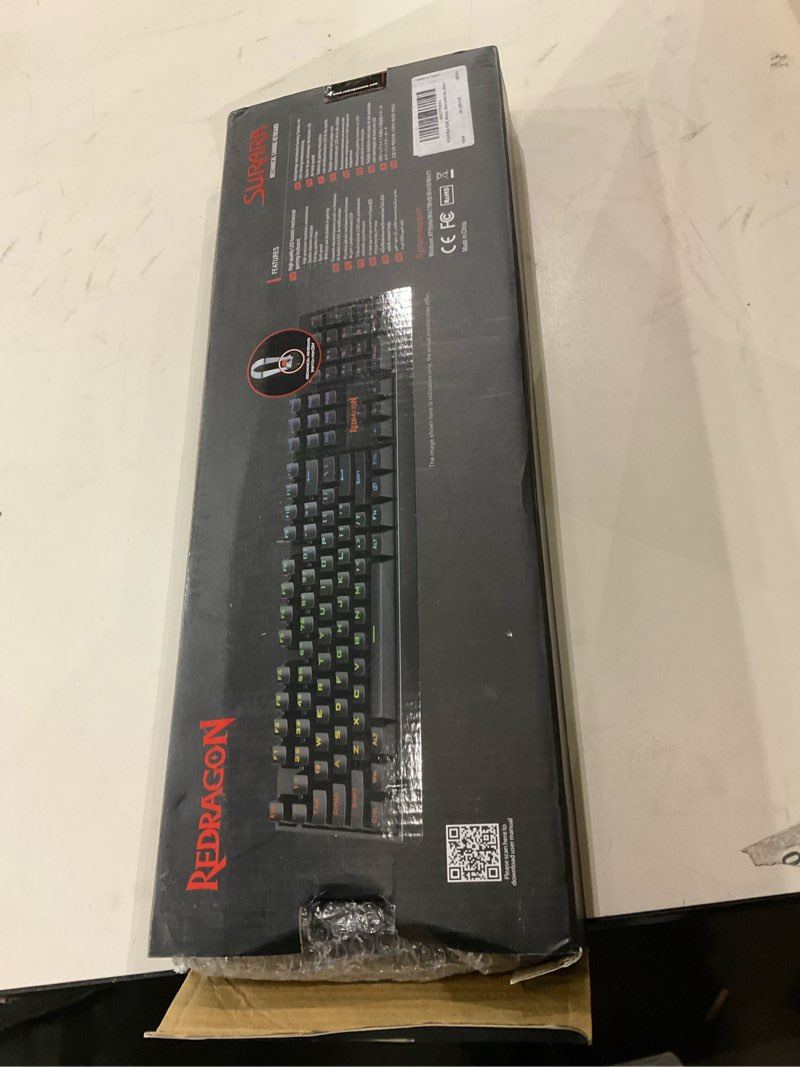 Condition photo showing As Is for Redragon K582 RGB Mechanical Gaming Keyboard, 100% 104 Keys Standard Layout Gaming Keyboard with Double-Shot ABS Keycaps, Dynamic 16.8M RGB Backlit & Linear Red Switch, Redefine Software Supported Black