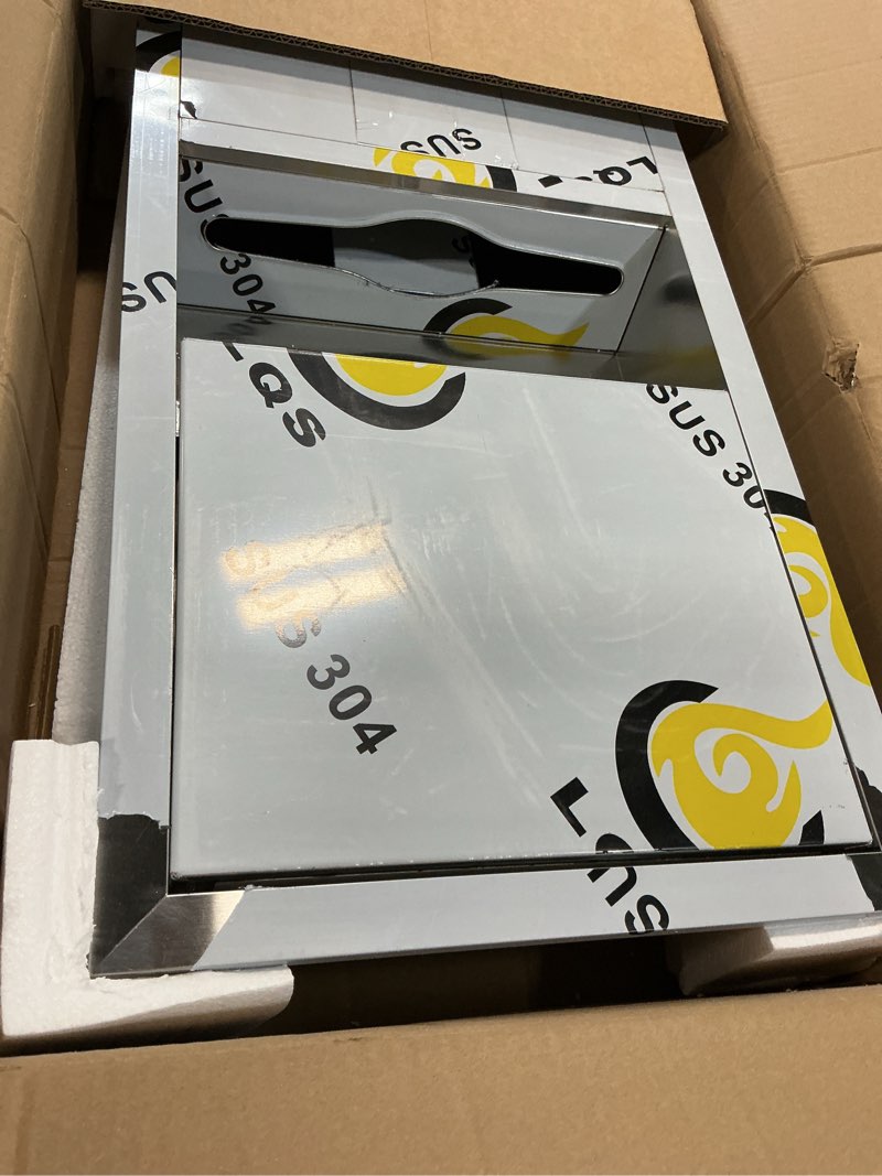 Condition photo showing Good Condition for leifide classic stainless steel recessed paper towel dispenser with 2 gallon waste can receptacle wall-mounted 28" height, 14" width for bathroom commercial restrooms