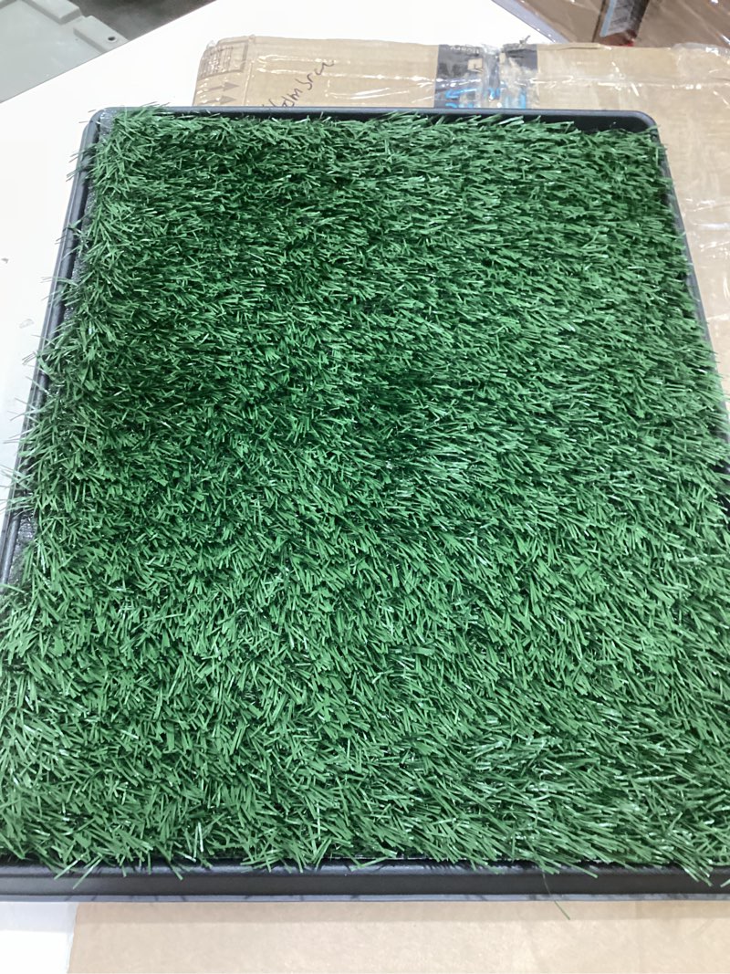 Condition photo showing Good Condition for artificial grass puppy pee pad for dogs and small pets - 16x20 inch, reusable 3-layer potty training pad with tray - dog house and pet supplies by petmaker small 3-layer system
