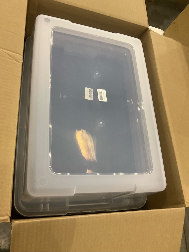 Condition photo showing Good Condition for Homz Snaplock® 28 Quart Clear Underbed Storage Container with Grey Lid  Set of 2