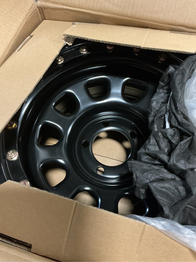 Condition photo showing Good Condition for Rough Country 15x8 Black Steel Simulated Beadlock Wheel - 5x4.5, 19mm Offset, 3.30 Bore, Heavy-Duty Off-Road Rim for Trucks, Jeeps & SUVs 15x8 - 5x4.5, -19mm
