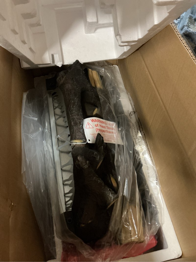 Condition photo showing Good Condition for legendflame 23" w free standing electric fireplace log set (ef290), fireplace insert, heater 750w/1500w, crackling sound, remote control nora 23" oak