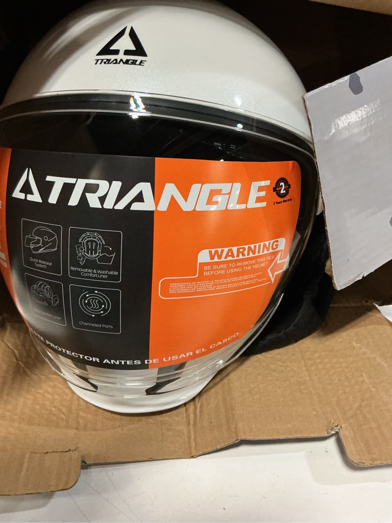Condition photo showing Good Condition for triangle open face motorcycle helmet 3/4 half for men with extra clear visor cruiser scooter street bike dot approved unisex-adult