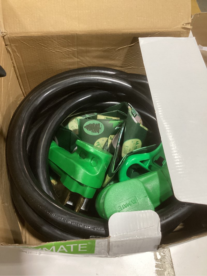 Condition photo showing As Is for RVMATE 50 Amp 25 Feet RV/EV Extension Cord, Easy Plug in Handle, 14-50P to 14-50R with LED Indicator, ETL Listed, Come w/Storage Bag and Plastic Strap 25FT 50A STANDARD