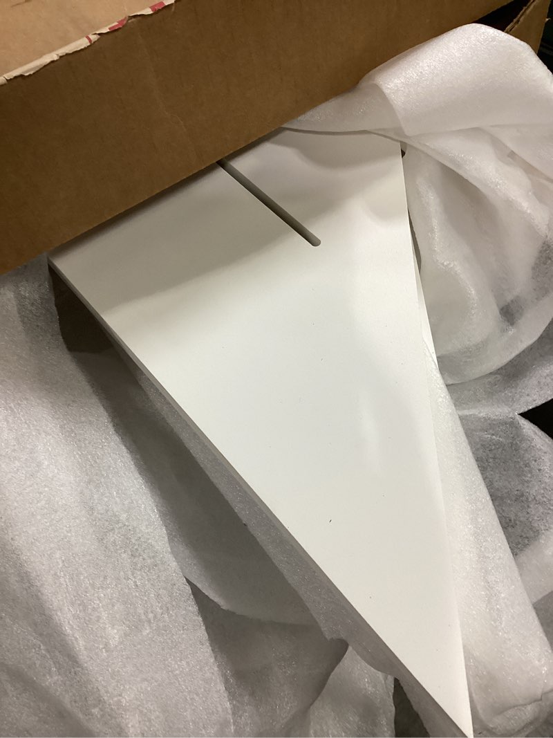 Condition photo showing Good Condition for ekena millwork gvptr32x1302sf triangle surface mount pvc gable vent, 32"w x 13.375"h, factory primed white 32"w x 13-3/8"h functional