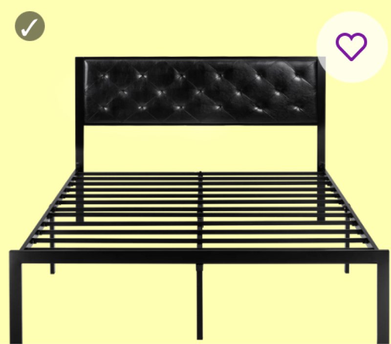 Baca Upholstered Bed with Metal Frame Platform