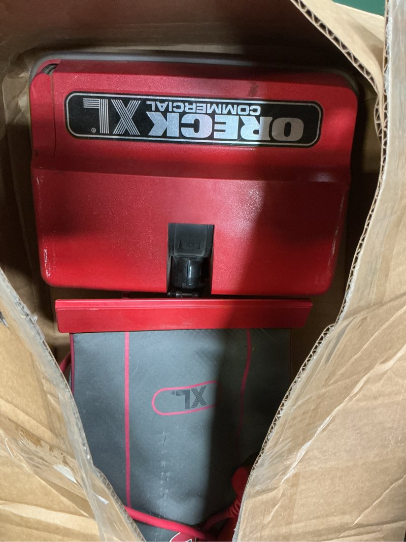 Condition photo showing As Is for oreck commercial professional vacuum cleaner, bagged upright vac for carpets and hard floor, lightweight, dual speed settings, powerful vacuum cleaners for commercial use