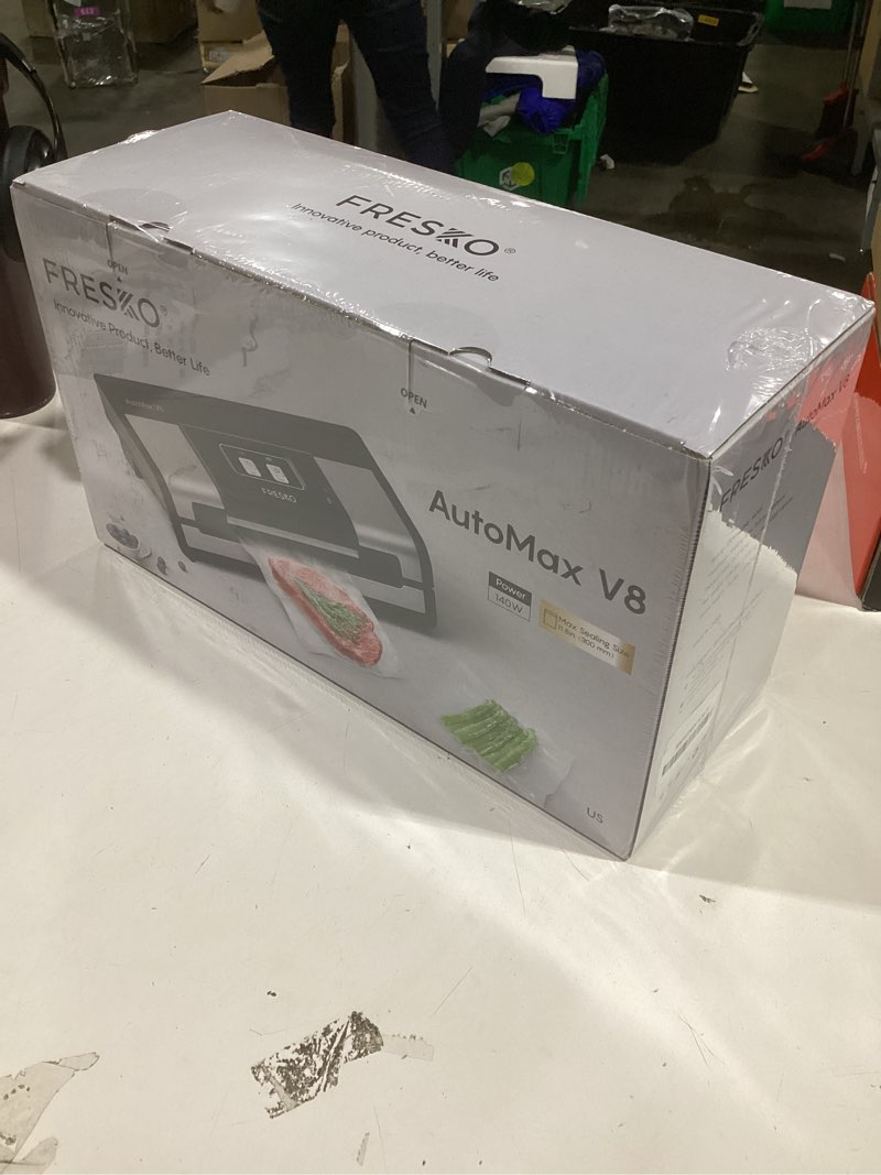 Condition photo showing New/Like New for FRESKO Automatic Vacuum Sealer, Powerful Food Vacuum Sealer Machine, Auto Dry-Wet Detection, Bag Cutter, 2 Rolls Bags, Effortless Operation, Starter Kit Black 2 Rolls Bag