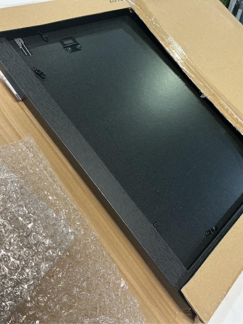Condition photo showing As Is for americanflat 16x20 poster frame - black engineered wood with polished plexiglass - matted to 11x14 photo size - hudson collection - wide picture frame for wall display - black black 16x20 with 11x14 mat