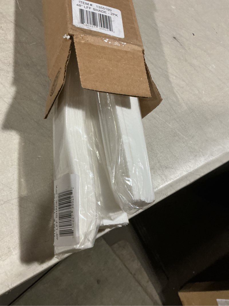 Condition photo showing Good Condition for redi shade no tools original light filtering pleated fabric shade white, 48" w x 72" l, 2 pack 2 pack 48"w x 72"h