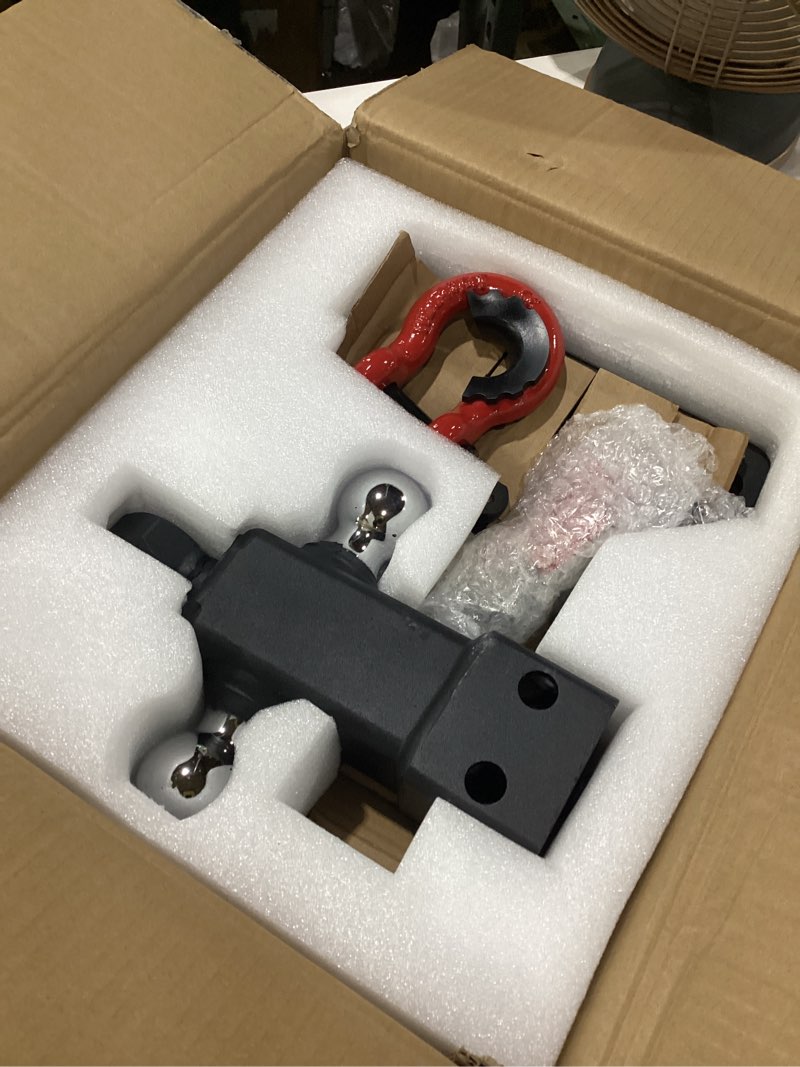 Condition photo showing Good Condition for tyt adjustable tri-ball trailer hitch for 2 inch receiver, 4.5" drop/rise, triple balls (1-7/8", 2", 2-5/16") with shackle, 10,000 lbs gtw, 1,000 lbs tw,pin lock & hitch tightener tri-ball, 4.5" drop/rise, with shackle