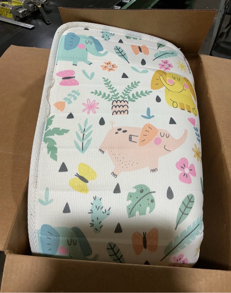 Condition photo showing Good Condition for 3 inch mini mattress, 38" lx26 w mattress, toddler mattress with no gaps edge reinforcement high density foam, odorless and steady, elephant 001-elephant