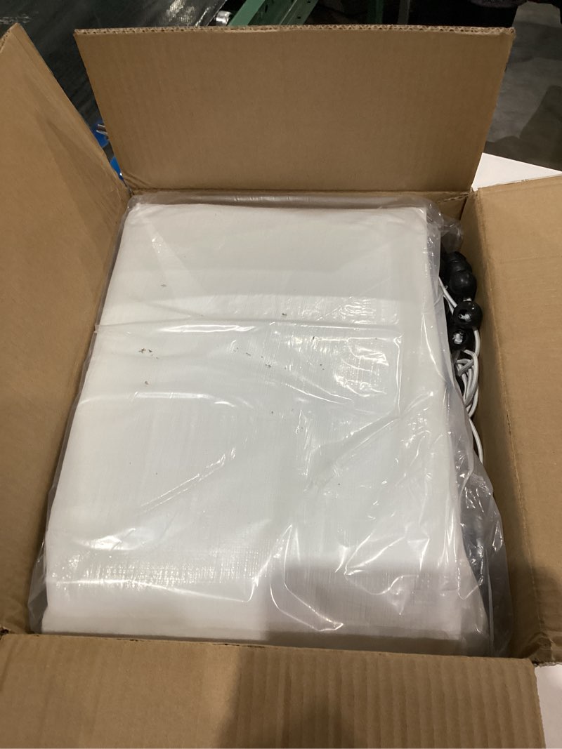 Condition photo showing As Is for VEVOR Carport Replacement Canopy Cover 10 x 20 ft, Garage Top Tent Shelter Tarp Heavy-Duty Waterproof & UV Protected, Easy Installation with Ball Bungees,White (Only Top Cover, Frame Not Include) Top Cover - White 10x20ft