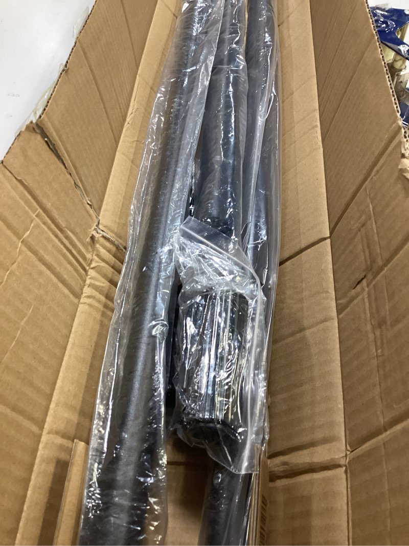 Condition photo showing Good Condition for Tension Shower Curtain Rod 51-126In(4.25-10.5Ft), Long Shower Curtain Rod No Drilling for Window or Bathroom Patio, Adjustable Spring Shower Rod, Easy to Install Never Rust Rod Diameter 1.26Inch-Black Black 51''-126''