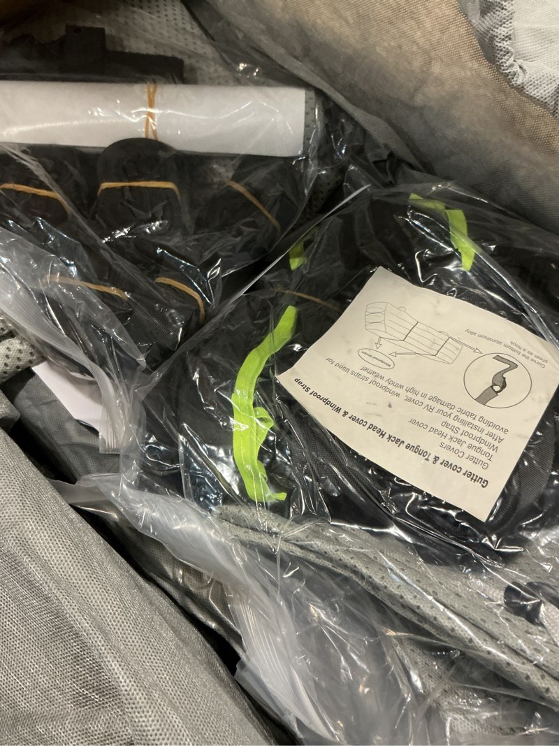 Condition photo showing New/Like New for RV Cover Umbrauto 2023 Upgraded 7 Layers Top Camper Cover Windproof Travel Trailer Cover for 14' to 16' RV, Toy Hauler Cover with Tongue Jack Cover, Extra Windproof Ropes, Gutter Covers 7 Layers Top Fits 14-16FT