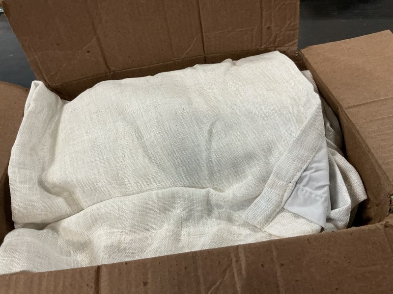 Condition photo showing Good Condition for pinch pleated curtains 100% blackout linen curtains 95 inches long for bedroom living room, natural memory trained thermal insulated room darkening window pleat drapes with hooks, 4 panels, 40\\\"wx95\\\"l natural 40\\\"w x 95\\\"l (pack of 4)