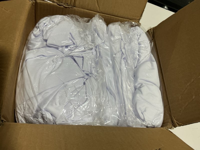 Condition photo showing Good Condition for wjwhq 5 pack white spandex tablecloths, stretch fitted 6ft table cover (120 inch) with skirt, wrinkle free for weddings, parties, banquets, dining fits 6 foot rectangle tables white 120 inch rectangle - 5 pcs