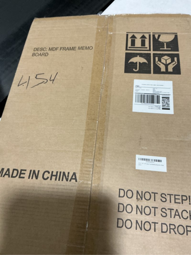 Condition photo showing Good Condition for Double-Sided Black Cork Board with Linen, 16" x 12" Hanging Wood Framed Small Bulletin Board, Picture Display Vision Board Kit Corkboards for Wall Room School Office Decor, 20 Pushpins Black - 1pcs 16"x12"