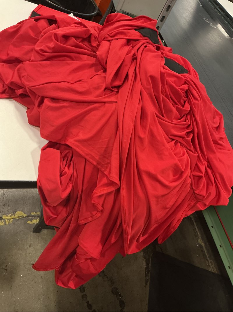 Condition photo showing As Is for BRILLMAX 6 Pack Red Fitted Spandex Table Covers - 6ft Stretch Tablecloths for 6 Foot Rectangle Folding Cloths Rectangular Bulk Linen Fabric Elastic for Wedding Reception Banquet Birthday Party Red 6ft, 6 Pack