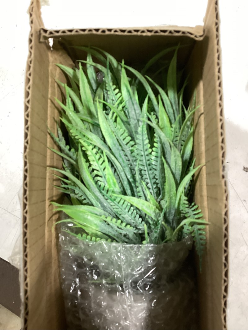2 pack life-like potted fake plant, artificial plants indoor, artificial frost-hung green plants, eco-friendly gray pot, no need for maintenance, ideal decor for home and office light cyan