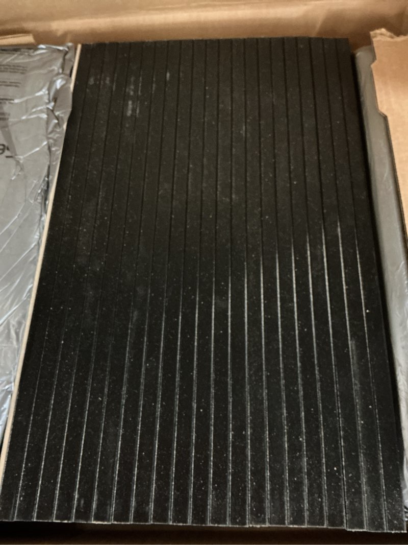 Condition photo showing As Is for ((incomplete ))prepac 4 column tall cabinet media, quad width wall storage, black 73.5\" wide black