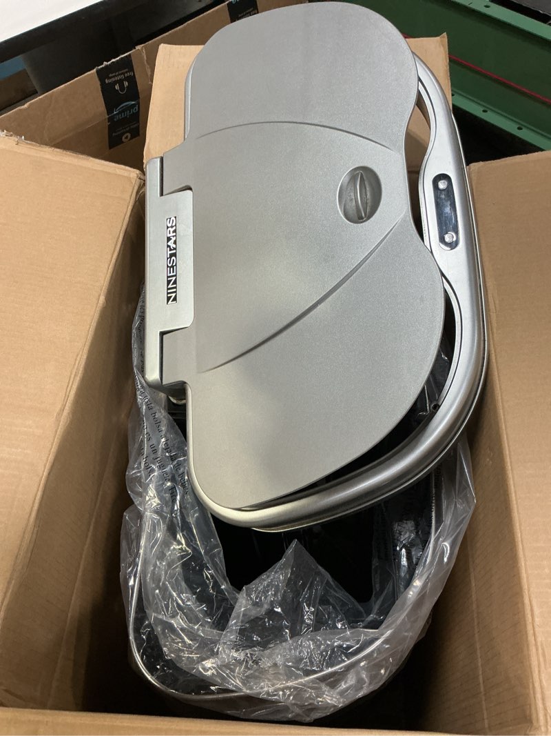 Condition photo showing As Is for Ninestars DZT-70-R3 Motion Sensor Trash Can, Extra Large, Silver