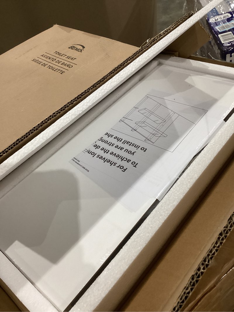 Condition photo showing As Is for WELLAND Simons Floating Wall Shelf Ledge Shelves, 18-Inch, White White 18-inch