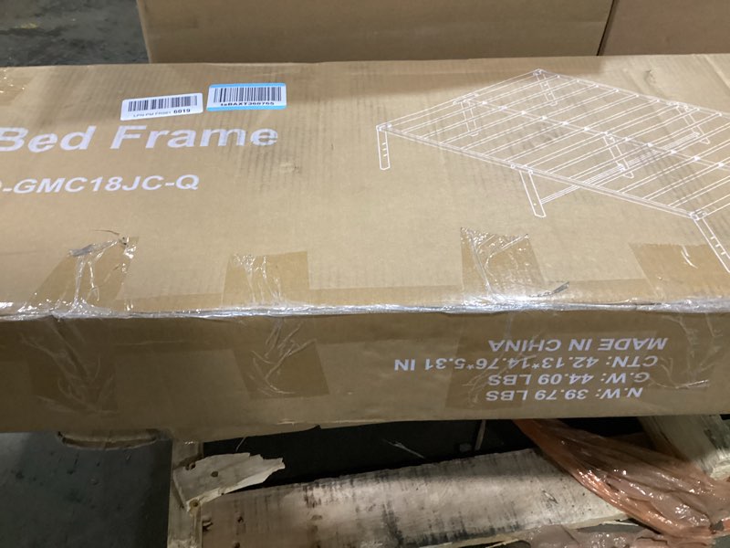 Condition photo showing New/Like New for sweetcrispy queen size 18 inch platform bed frame, heavy duty metal foundation frame, noise-free sturdy steel slats, underbed storage, no box spring needed, quick setup 18 inch queen (u.s. standard)