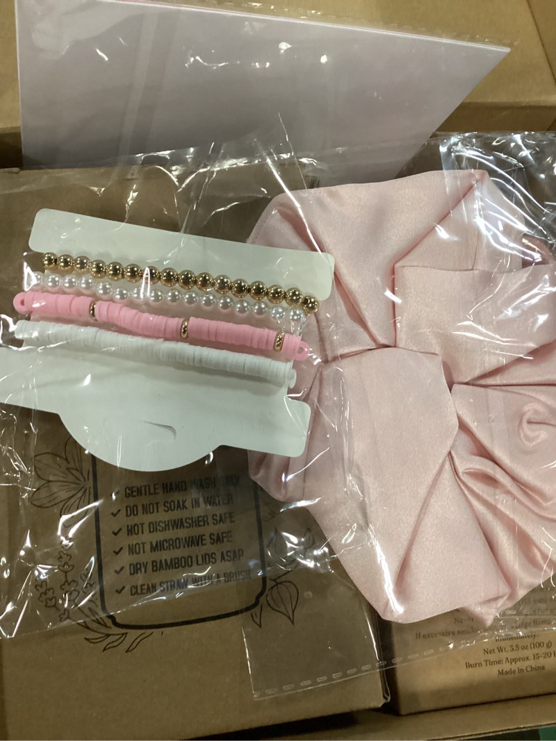 Condition photo showing New/Like New for jtewb birthday gifts for women, teen girl, her, happy birthday gift box for girl, women, sister, daughter, friends, cute daisy aesthetic glass cups gift set 7pcs light pink