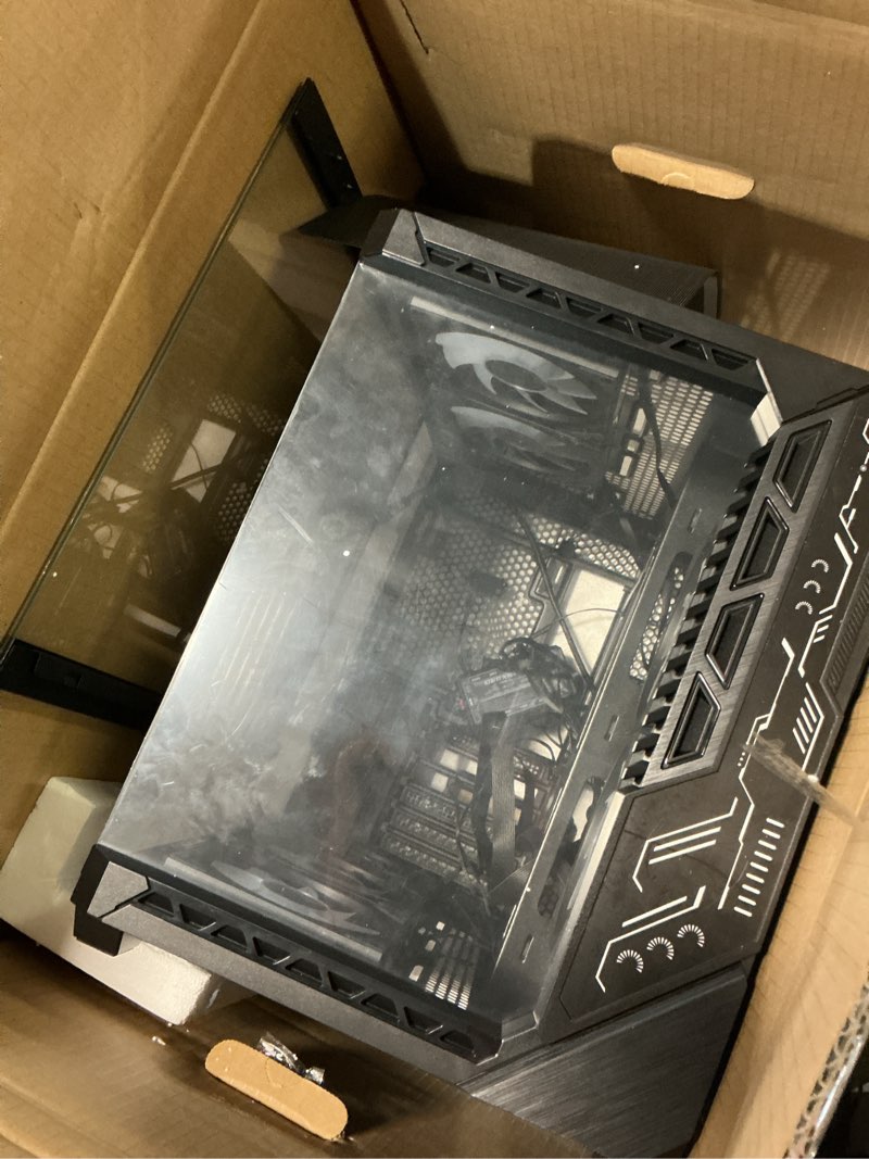 Condition photo showing Good Condition for szskying mid-tower gaming atx pc case, 9 argb fans with remote, tempered glass, 360mm radiator, type-c, black. cmsvb-1 unique pc cases, mid pc case , desktop case , gabinete pc gamer, crazy pc case, chasis para pc, cheap tower case