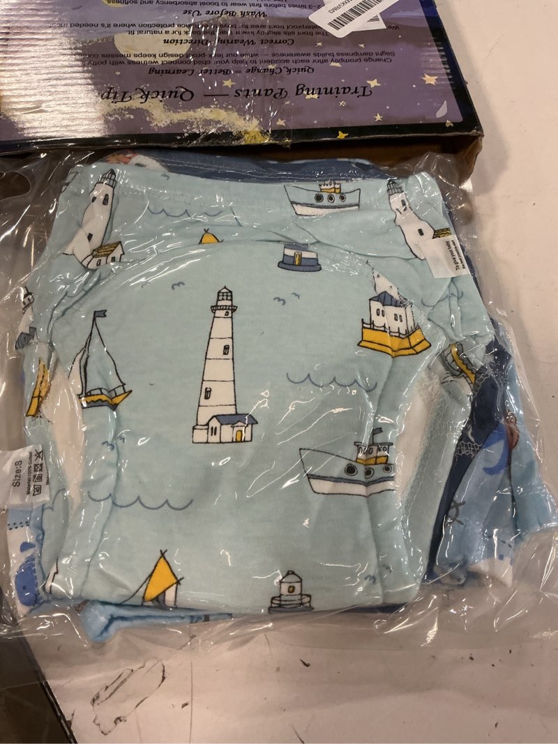 Condition photo showing New/Like New for upairy potty training pants cotton absorbent training underwear for toddler boy and girls 2t-5t,soft absorbent & leak-proof with characters(4pcs,s) 4pc-boy small