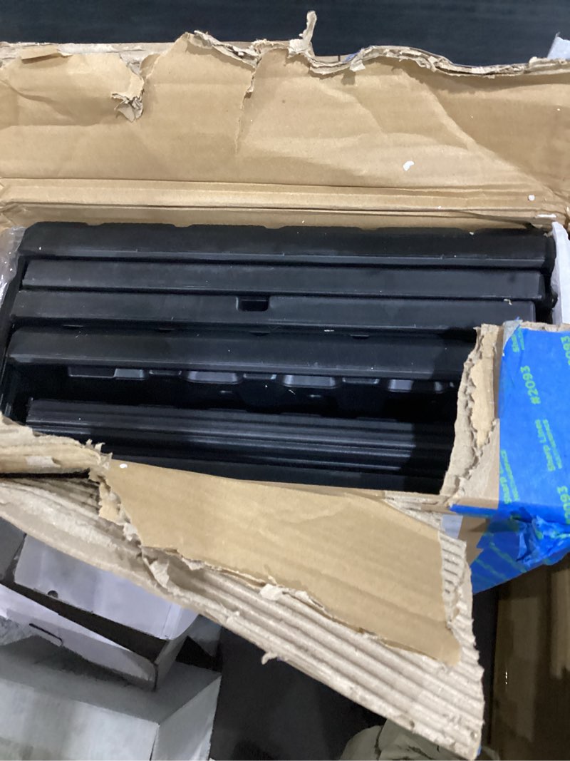 Condition photo showing As Is for hot tub steps with storage extra wide, 2-step spa stairs - non-slip heavy duty 500 lbs, easy assembly, slip-resistant, universal for hot tub, rv, camper, pool deck & bath - fits any size, black