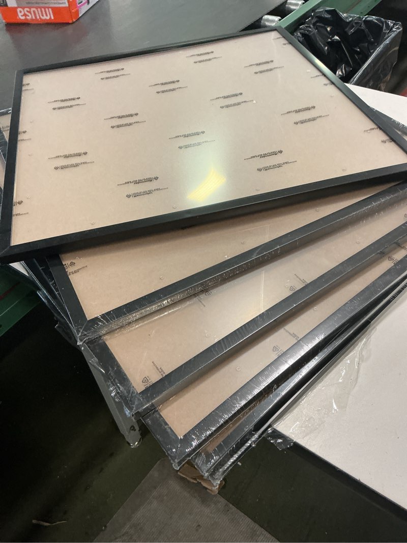 Condition photo showing As Is for SESEAT 16x24 Picture Frame Black Set of 6, Display Pictures 23. X23 Without Mat for Wall Mounting, Wall Gallery Poster Frames Black 23x23