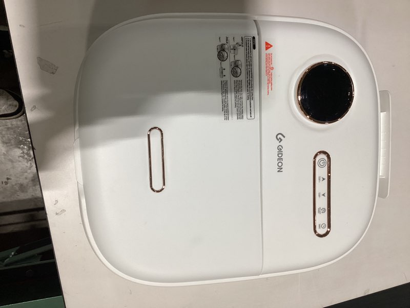 Condition photo showing As Is for gideon foot spa massager & heated foot bath, luxury therapeutic massager with lights and bubbles