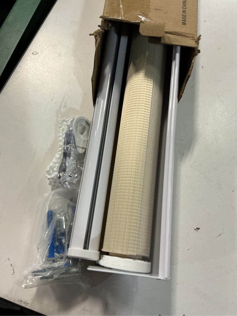 Condition photo showing Good Condition for window blind dual layer polyester zebra roller light filtering sheer shades window treatments privacy light control for day and night(w29 x h72(inch), cream) 29"w x 72"h cream