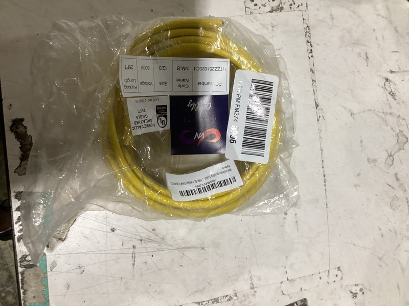 vn infinite quality solid indoor wire 12/3 w/g nmb cable 25ft coil - residential indoor electrical w