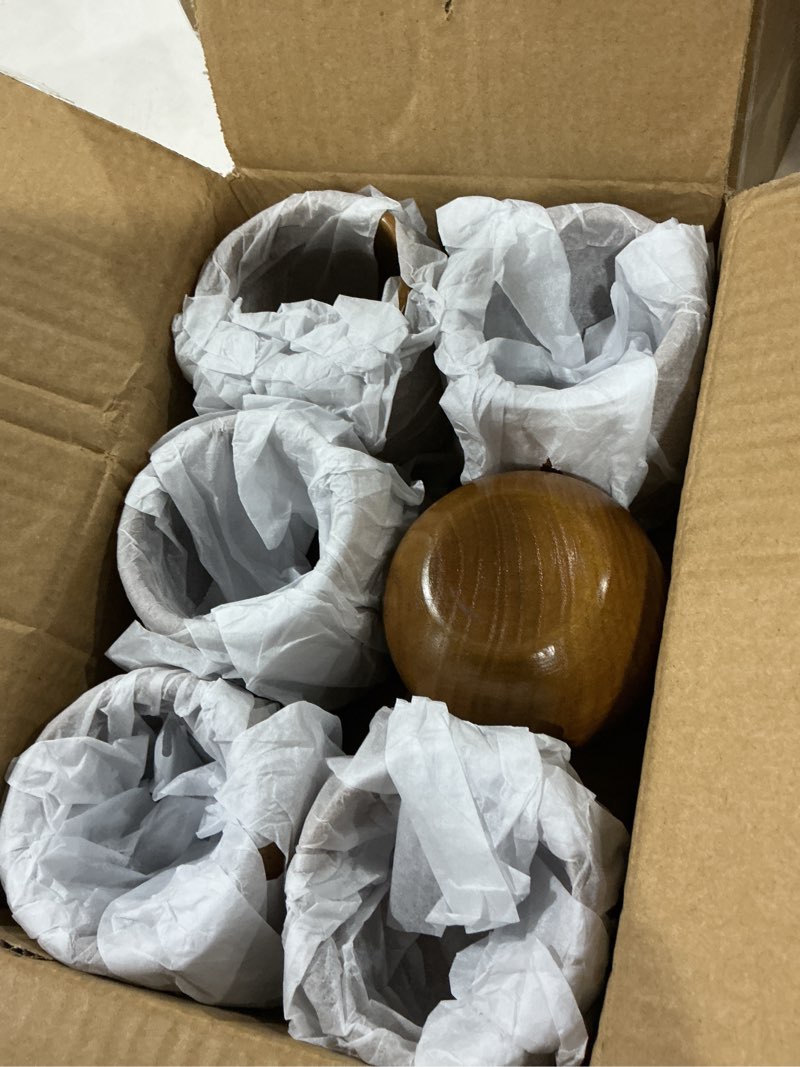 Condition photo showing Good Condition for hiceeden 6 pack wooden tea cups, 5 oz japanese tea cups handmade natural wood water cup for drinking, wine, milk, coffee, 150ml