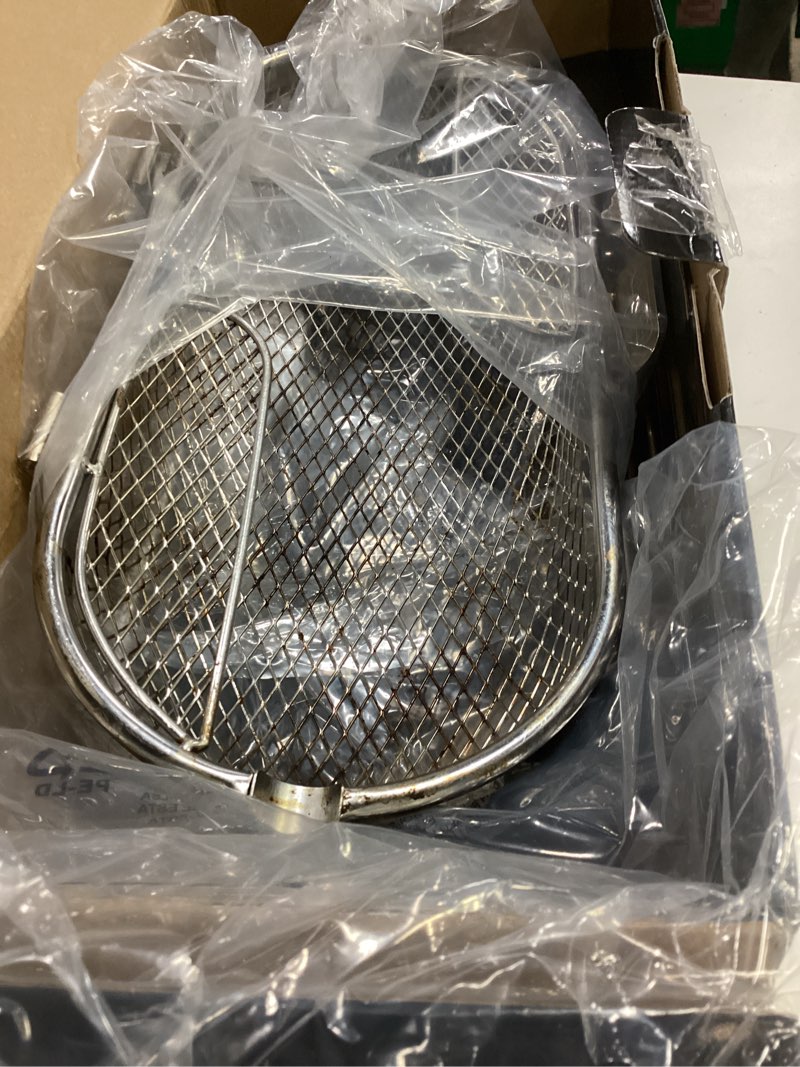 Condition photo showing As Is for napoleon rotisserie grill basket - stainless steel, fits standard spit rods, best for wings, fries and roasted veggies
