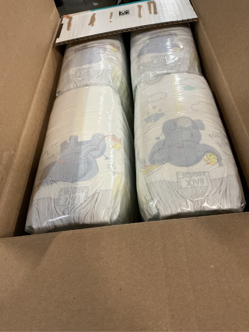 Condition photo showing New/Like New for ((size 4 ))pampers swaddlers diapers,(15-34 lbs), 120 count, absorbent, keeps baby dry and comfortable, skin safe disposable baby diaper (packaging may vary)