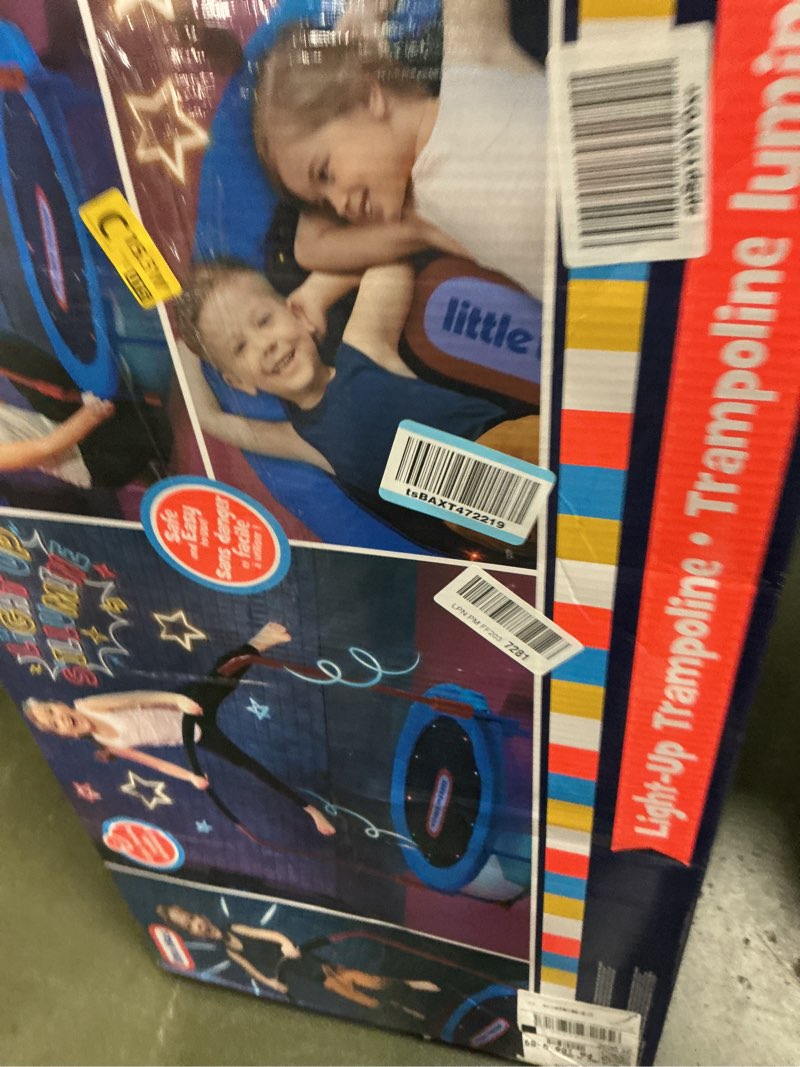 Condition photo showing New/Like New for Little Tikes Light-Up 3  Kids Trampoline LED Lights and Folding Padded Handle for Safety and Easy Storage  Blue and Red- For Toddlers Boys Girls Ages 3 4 5 Year Old