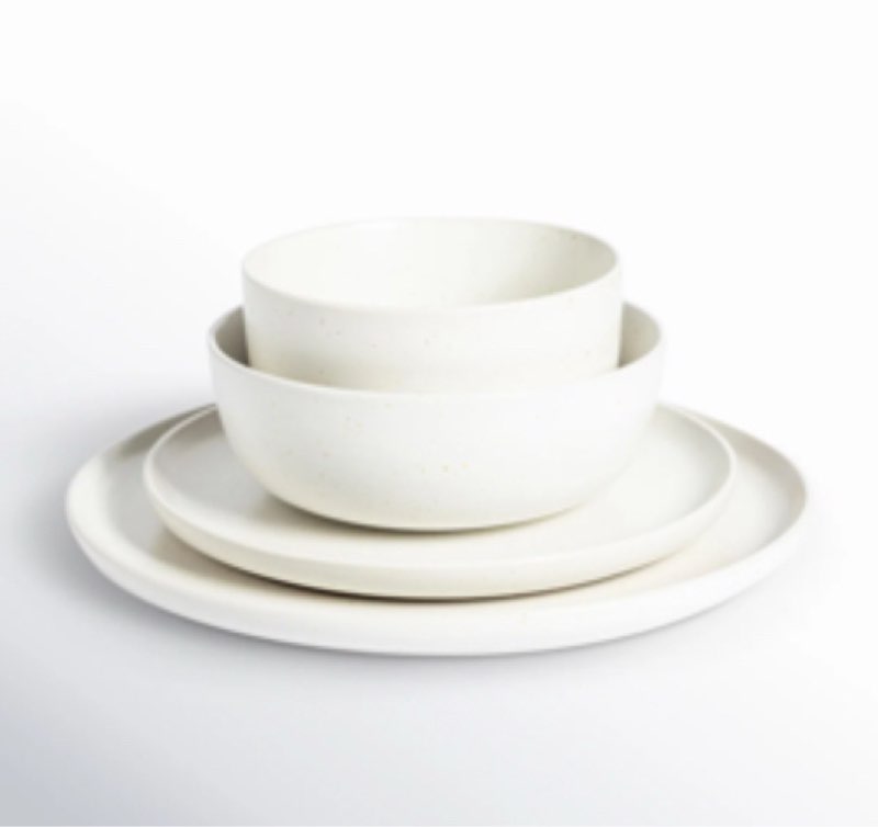 Gibson Elite James Street 16 Piece Stoneware Matte Reactive Double Bowl Dinnerware Set