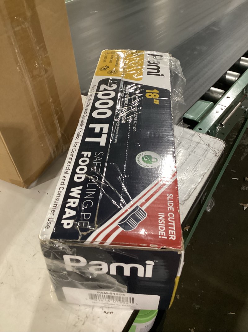 Condition photo showing Good Condition for pami plastic food wrap 18 inch wide x 2000ft, clear bpa free cling wrap with dispenser box, commercial food wrap microwave freezer safe 18 " x 2000ft