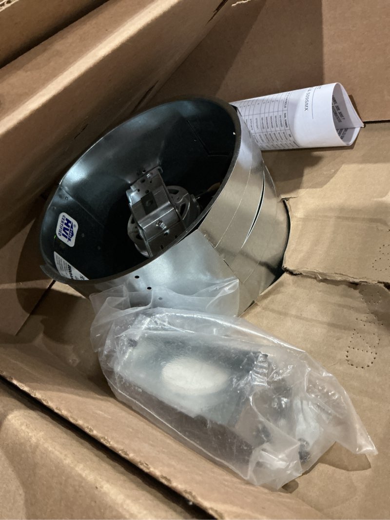 Condition photo showing As Is for broan-nutone 509 through-the-wall ventilation fan white cover, 200 cfm, 8.5 sones, 8" fan, 200 cfm no switch dial